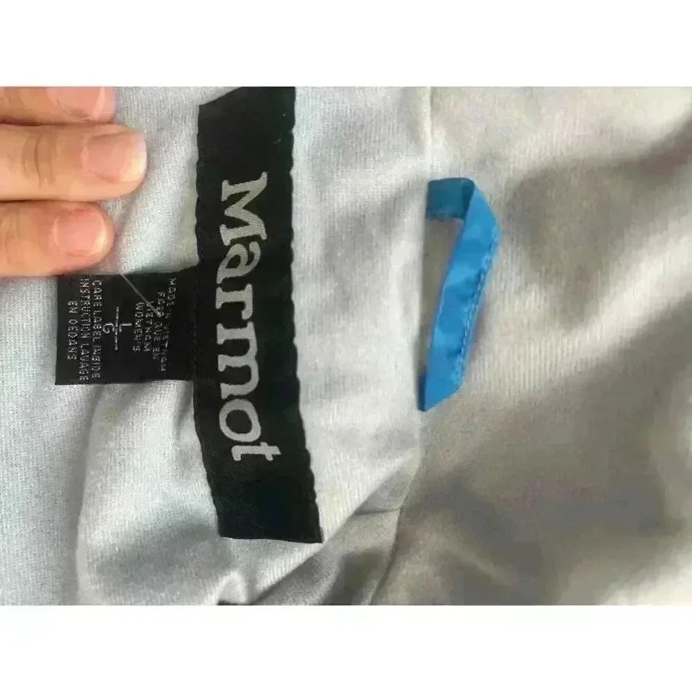Marmot Womens Blue Raincoat Windbreaker large outdoors hiking camping boating - Picture 7 of 7